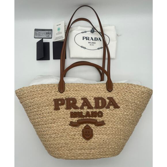 SOLD!❌❌BRAND NEW PRADA RAFFIA STRAW SUMMER SHOULDER TOTE BAG AUTHENTIC! - Picture 2 of 15